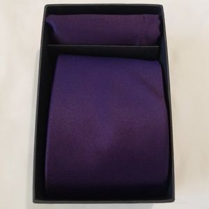 Boxed Tie/Hanky set- Dark Purple